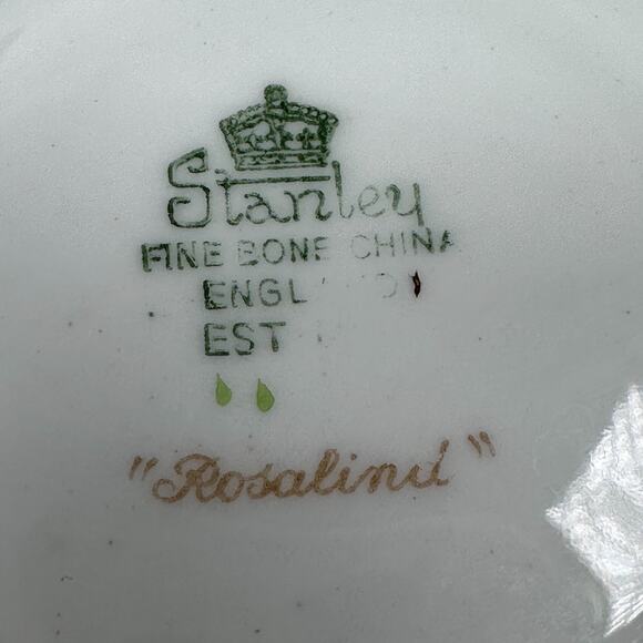 Vintage Stanley Teacup & Saucer White Rosalind Gold Trim Fine Bone China England - Picture 7 of 8